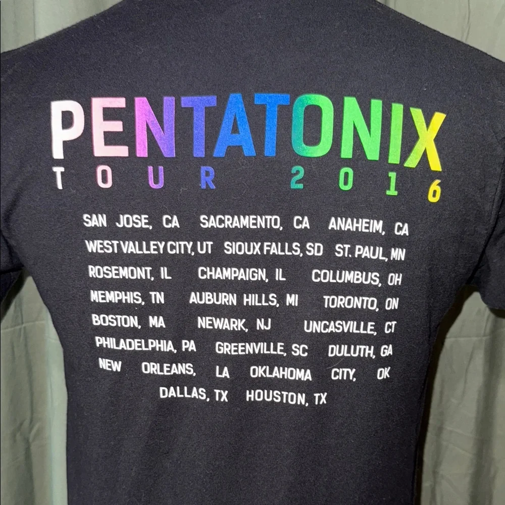 Tultex Black Pentatonix Tour 2016 Tee - Picture 3 of 4